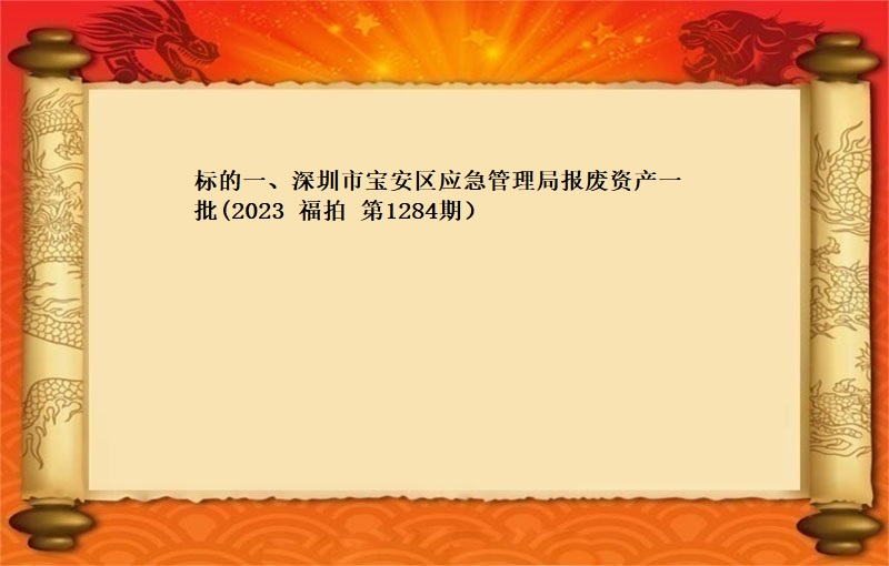 标的一、深圳市宝安区应急管理局报废资产